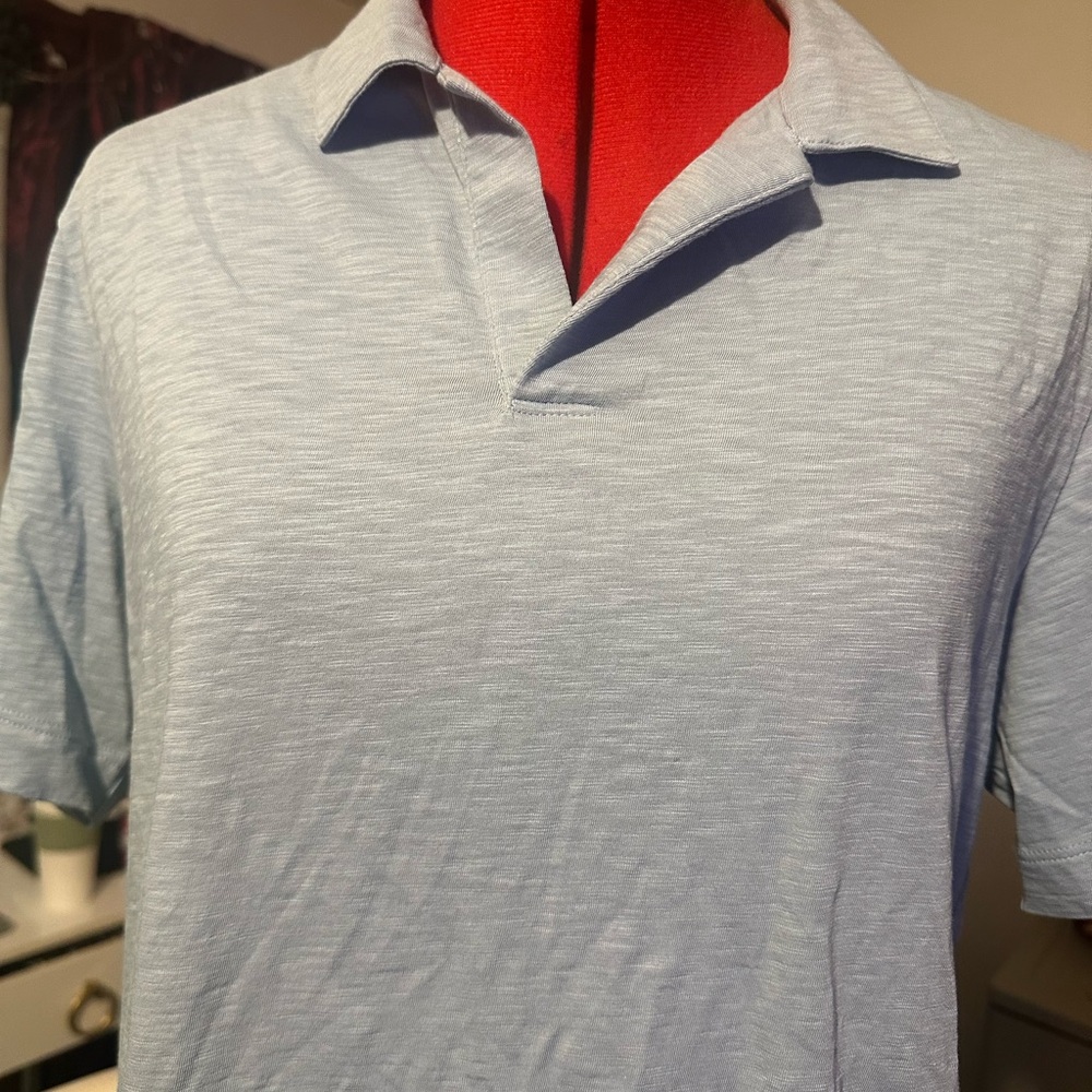 Theory Men's Sky Blue Polo Shirt